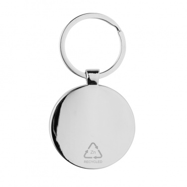 Logo trade promotional giveaways picture of: RCS recycled zinc alloy round keychain with bamboo