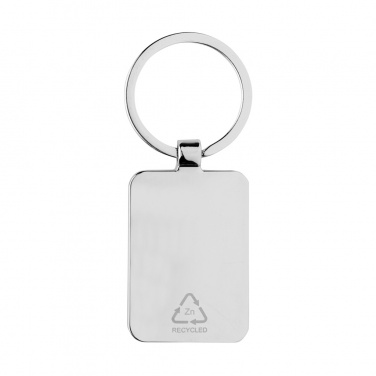 Logotrade corporate gift picture of: RCS recycled zinc alloy rectangle keychain with bamboo