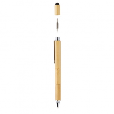 Logo trade promotional products image of: Bamboo 5-in-1 toolpen