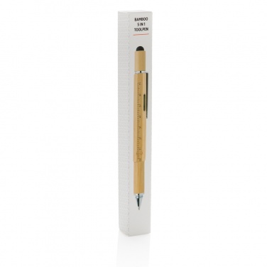 Logo trade promotional gifts image of: Bamboo 5-in-1 toolpen