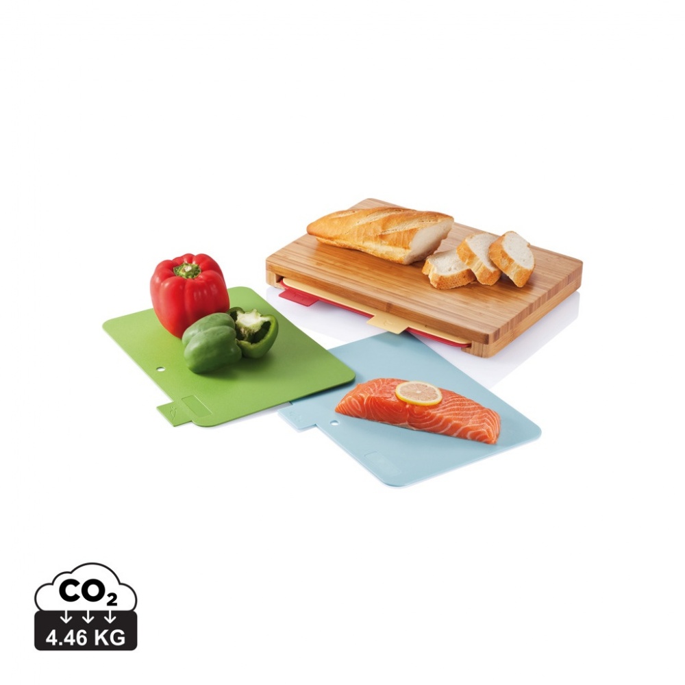 Logo trade promotional merchandise picture of: Cutting board with 4pcs hygienic boards