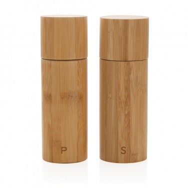 Logo trade promotional gift photo of: Ukiyo bamboo salt and pepper mill set