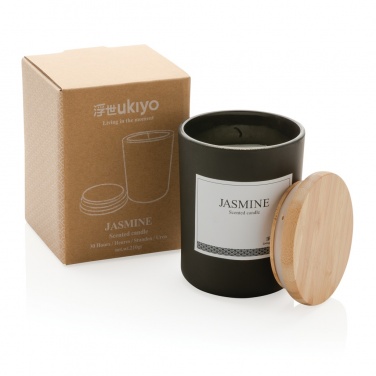 Logo trade advertising products image of: Ukiyo deluxe scented candle with bamboo lid
