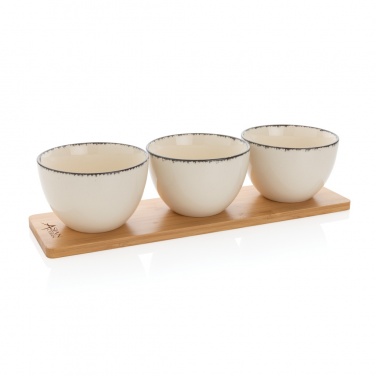 Logo trade promotional products picture of: Ukiyo 3pc serving bowl set with bamboo tray