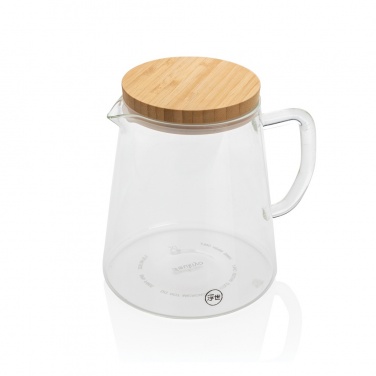 Logotrade promotional item image of: Ukiyo borosilicate glass carafe with bamboo lid 1.2L