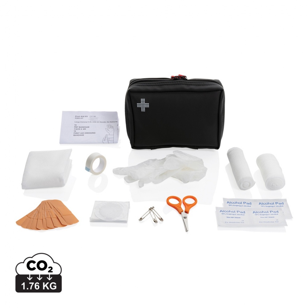 Logotrade business gift image of: RCS recycled nubuck PU pouch  first aid set
