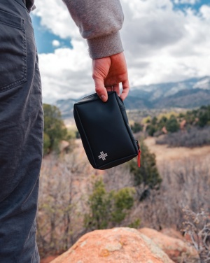 Logo trade corporate gifts picture of: RCS recycled nubuck PU pouch  first aid set