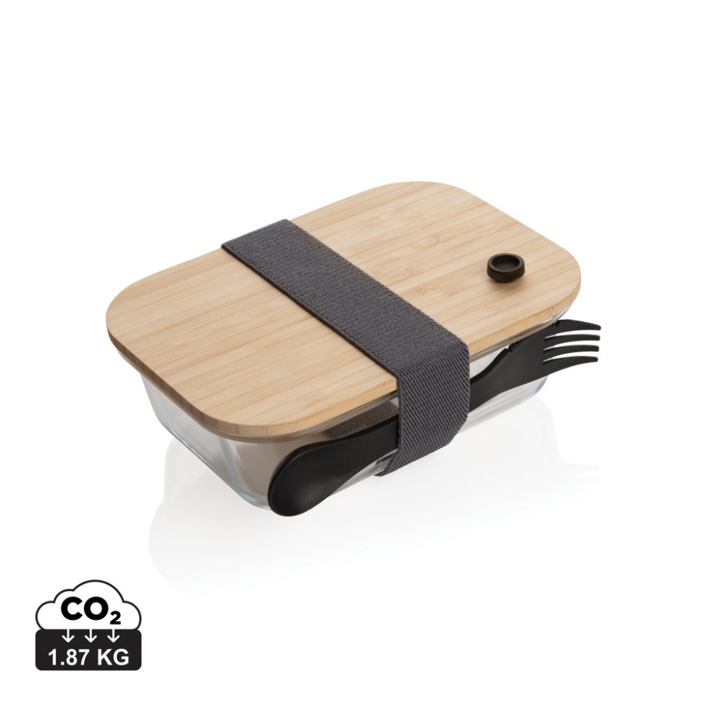 Logo trade promotional products picture of: Glass lunchbox with bamboo lid