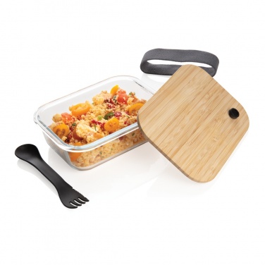 Logotrade advertising product image of: Glass lunchbox with bamboo lid