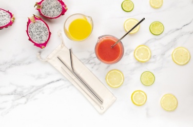 Logo trade corporate gifts picture of: Reusable stainless steel 3 pcs straw set