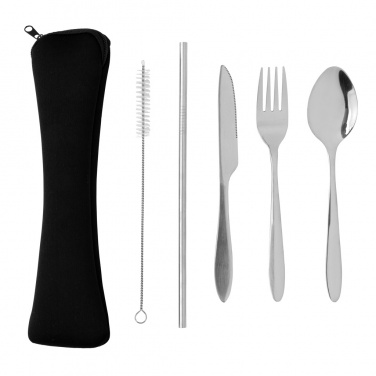 Logo trade promotional merchandise photo of: 4 PCS stainless steel re-usable cutlery set