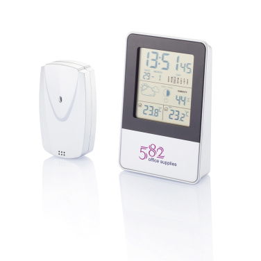 Logo trade promotional giveaways image of: Indoor/outdoor weather station