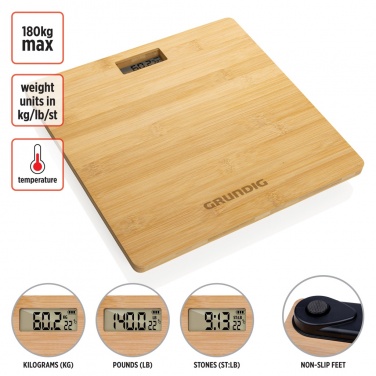 Logo trade promotional items image of: Grundig Bamboo Digital Body Scale
