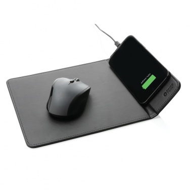 Logotrade promotional product image of: Swiss Peak RCS recycled PU 10W wireless charging mousepad