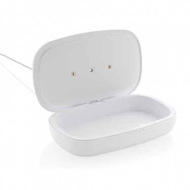 Logo trade promotional items image of: UV-C steriliser box with 5W wireless charger