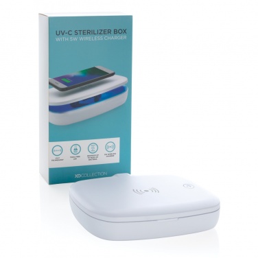 Logo trade advertising product photo of: UV-C steriliser box with 5W wireless charger