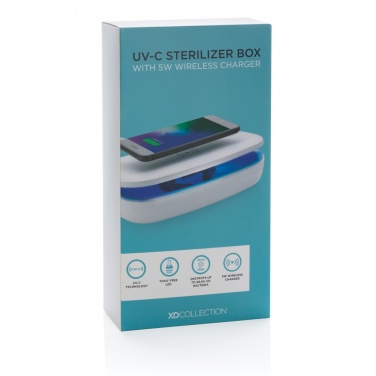 Logo trade advertising products image of: UV-C steriliser box with 5W wireless charger
