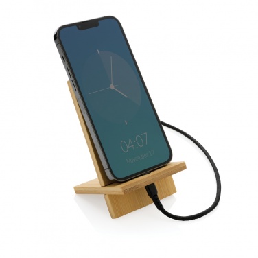 Logo trade business gifts image of: Bamboo phone stand in kraft box