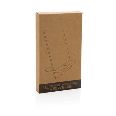 Logotrade promotional merchandise photo of: Bamboo phone stand in kraft box