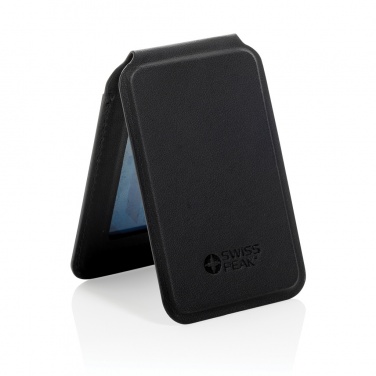 Logo trade promotional merchandise picture of: Magstand RCS recycled PU magnetic phone wallet with stand
