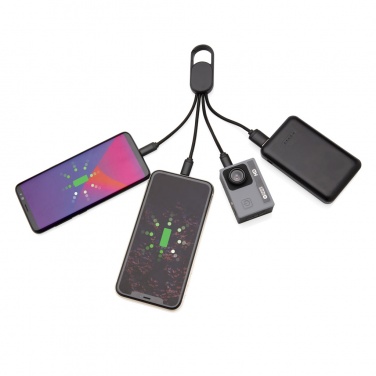 Logo trade advertising products image of: 4-in-1 cable with carabiner clip