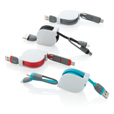 Logo trade promotional item photo of: 3-in-1 retractable cable