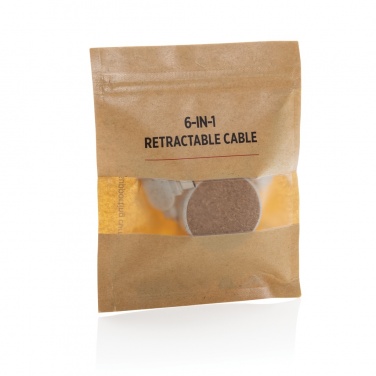 Logo trade advertising products image of: Cork and Wheat 6-in-1 retractable cable