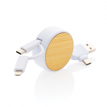 Logo trade promotional product photo of: RCS recycled plastic Ontario 6-in-1 retractable cable