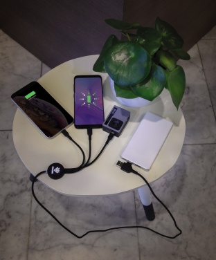 Logo trade promotional merchandise picture of: Light up logo 6-in-1 cable