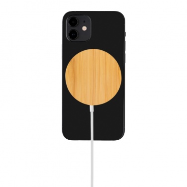 Logotrade promotional gift image of: 10W bamboo magnetic wireless charger
