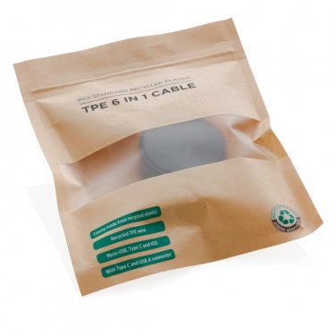 Logotrade business gifts photo of: RCS standard recycled plastic and TPE 6-in-1 cable