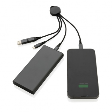 Logo trade promotional gifts image of: Terra RCS recycled aluminium 6-in-1 charging cable