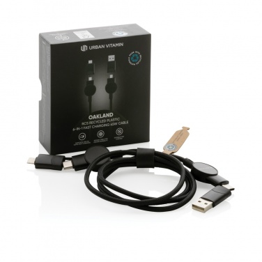Logotrade corporate gift picture of: Oakland RCS recycled plastic 6-in-1 fast charging 45W cable