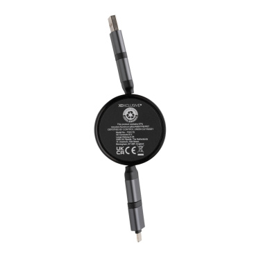 Logotrade promotional gift picture of: Terra RCS recycled aluminium retractable 6 in 1 cable