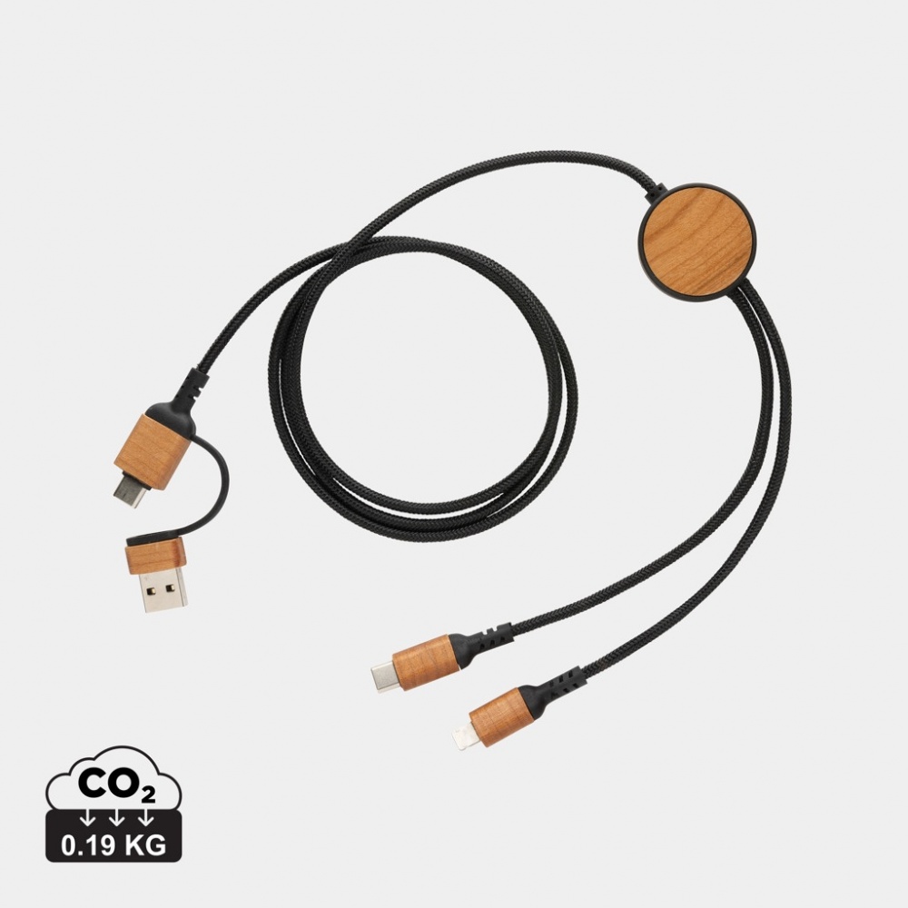 Logotrade promotional giveaway image of: Ohio RCS certified recycled plastic 6-in-1 cable