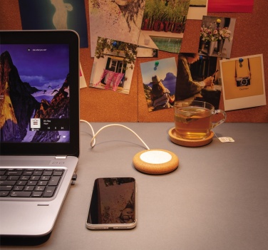 Logotrade promotional products photo of: Cork and Wheat 5W wireless charger