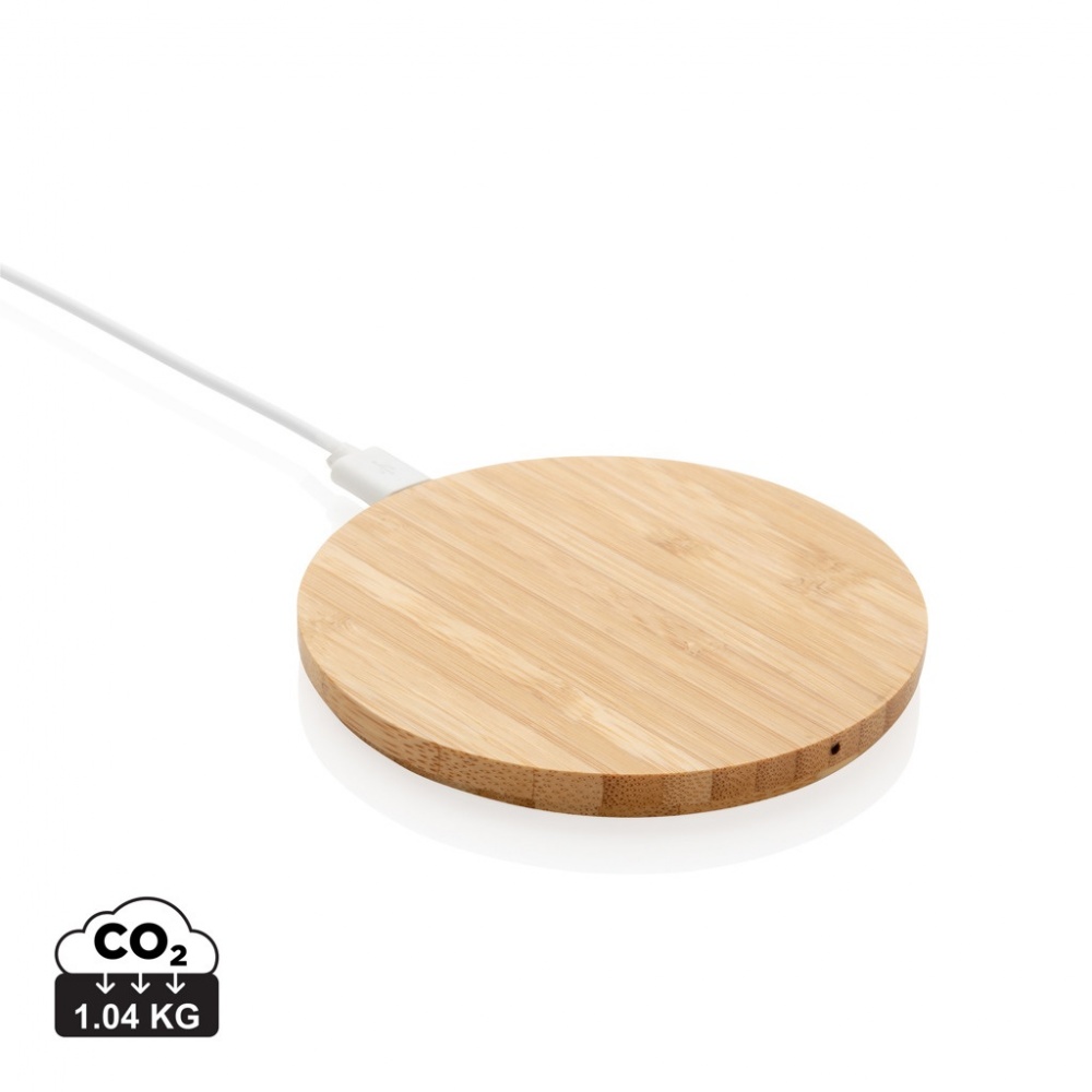 Logotrade corporate gifts photo of: Bamboo 5W round wireless charger