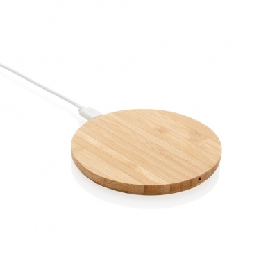 Logotrade promotional merchandise photo of: Bamboo 5W round wireless charger