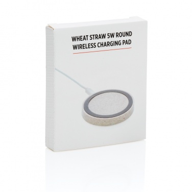 Logotrade promotional merchandise picture of: Wheat Straw 5W round wireless charging pad