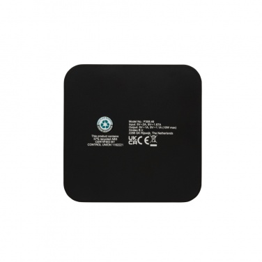Logo trade business gifts image of: RCS recycled plastic 10W Wireless charger with USB Ports