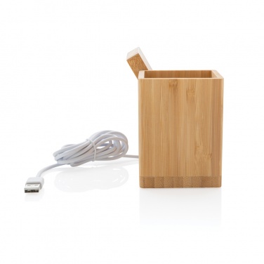 Logo trade promotional gifts picture of: Calgary bamboo 10W wireless charger
