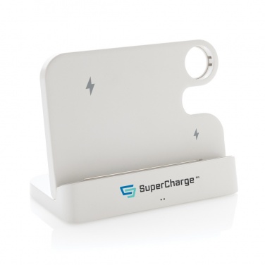 Logotrade promotional item picture of: Joltz RCS recycled plastic dual 15W charger with iWatch slot
