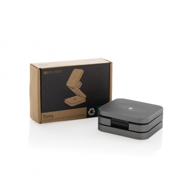 Logotrade promotional items photo of: Terra RCS recycled aluminum foldable 3 in 1 15W charger