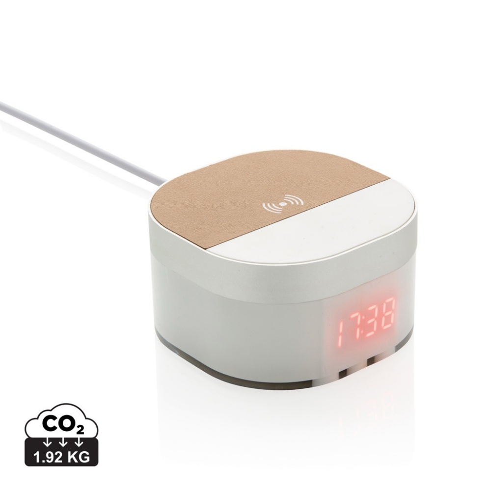 Logotrade promotional giveaway image of: Aria 5W Wireless Charging Digital Clock