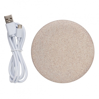 Logo trade promotional gift photo of: 5W Wheat straw wireless charger