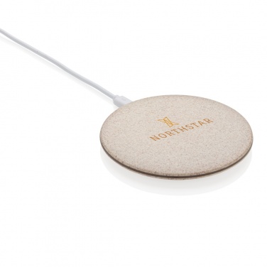 Logo trade business gifts image of: 5W Wheat straw wireless charger