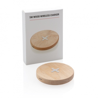 Logo trade promotional giveaways picture of: 5W wood wireless charger