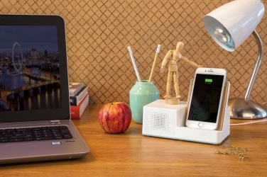Logotrade promotional item image of: Ontario 5W wireless charger with speaker