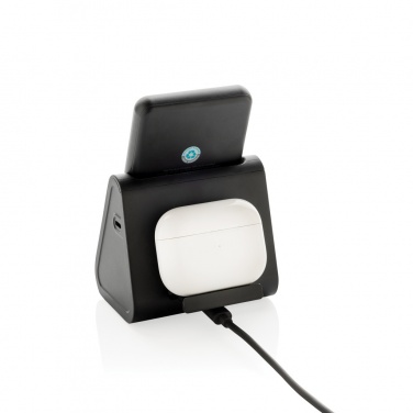 Logo trade promotional items image of: Powerbase RCS recycled plastic 3 in 1 charger with powerbank