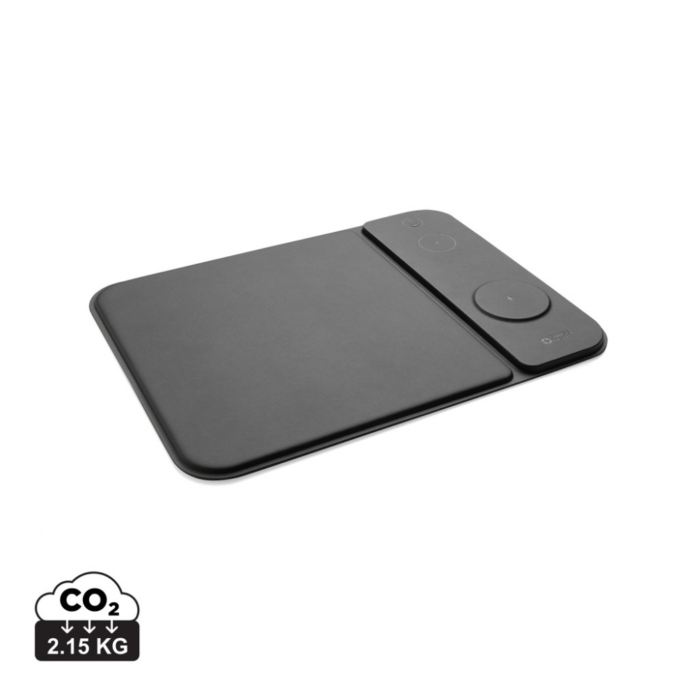 Logo trade promotional gift photo of: Swiss peak RCS recycled PU 15W 3 in 1 charging mousepad
